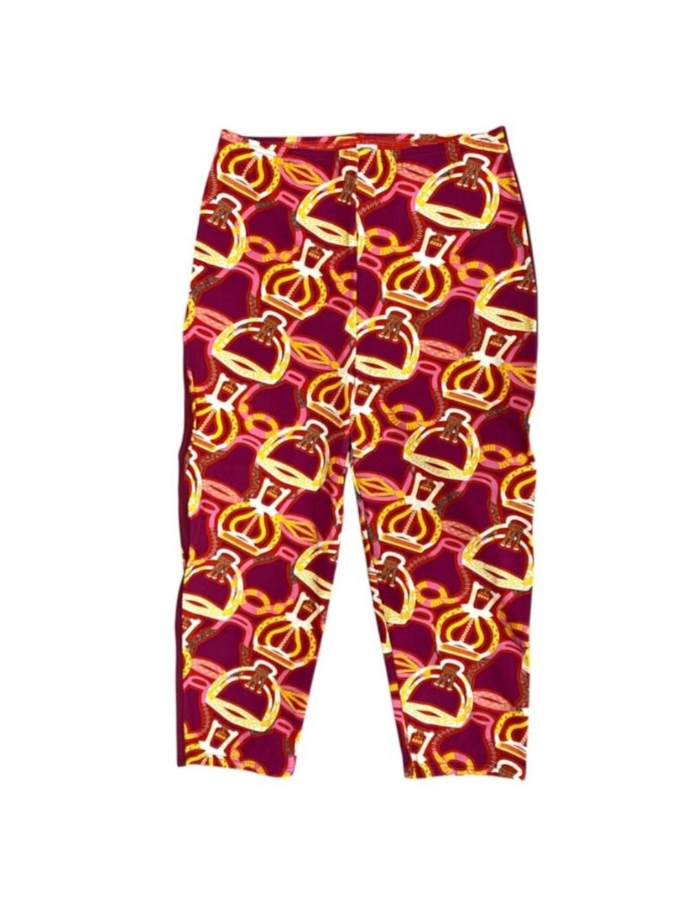 Hermes Bain Stretch Pants Capri Illusion of Armor Nylon Polyurethane Red